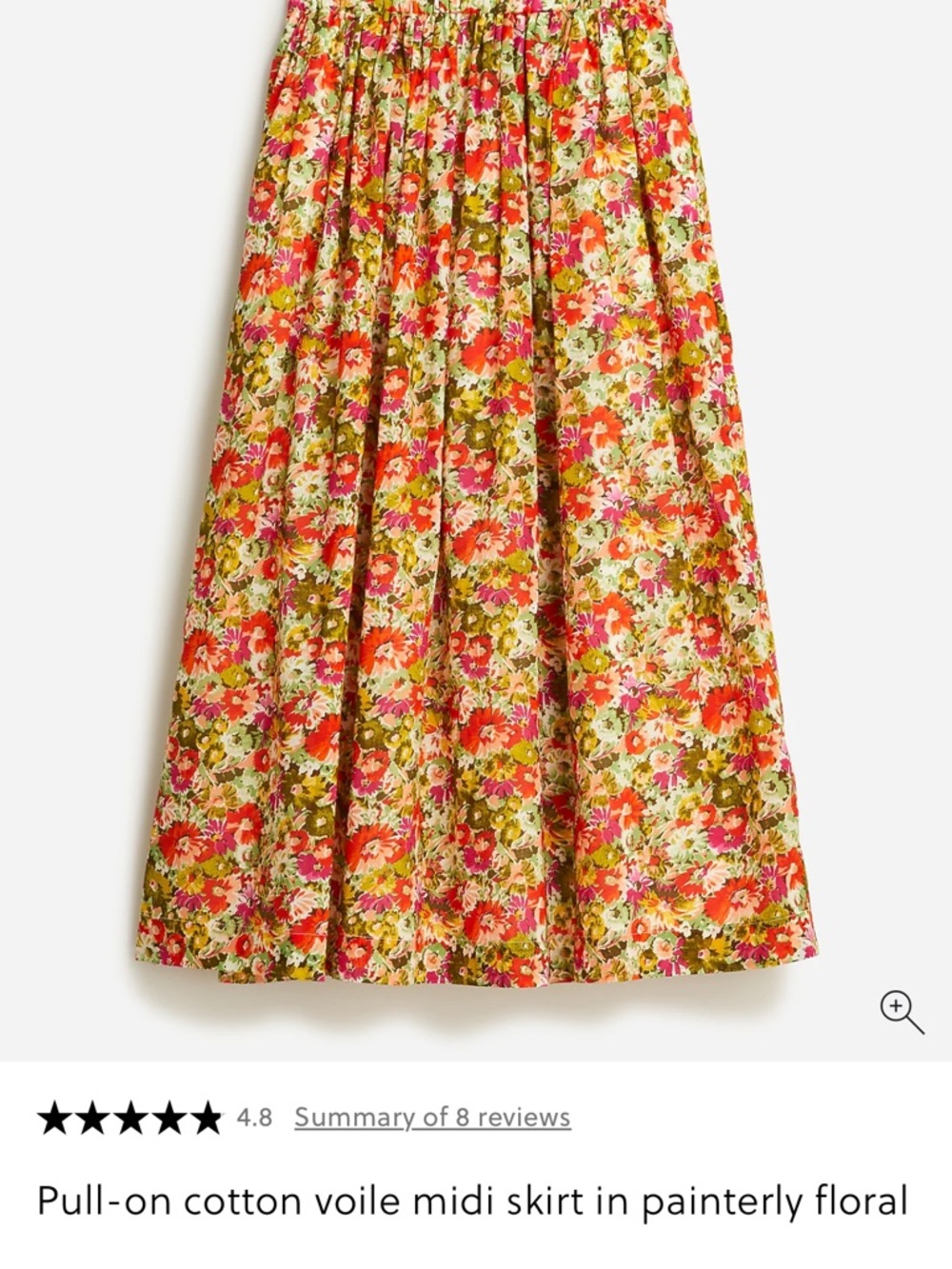 NWT J Crew Floral Midi Skirt
